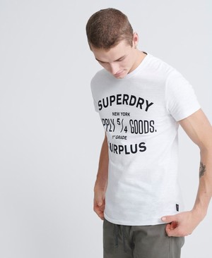 Superdry Surplus Goods Classic Graphic Férfi Pólók Fehér | MWGVX0974